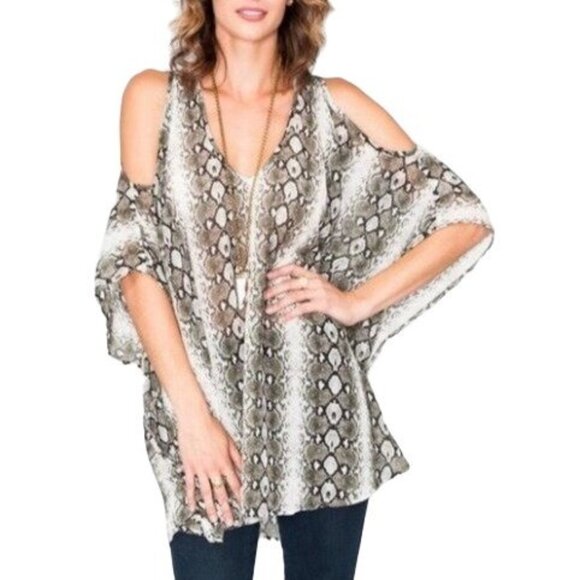 Show Me Your MuMu Peta-boo Tunic Snake Water Moccasin V Neck Size Medium Sz M - Picture 1 of 9
